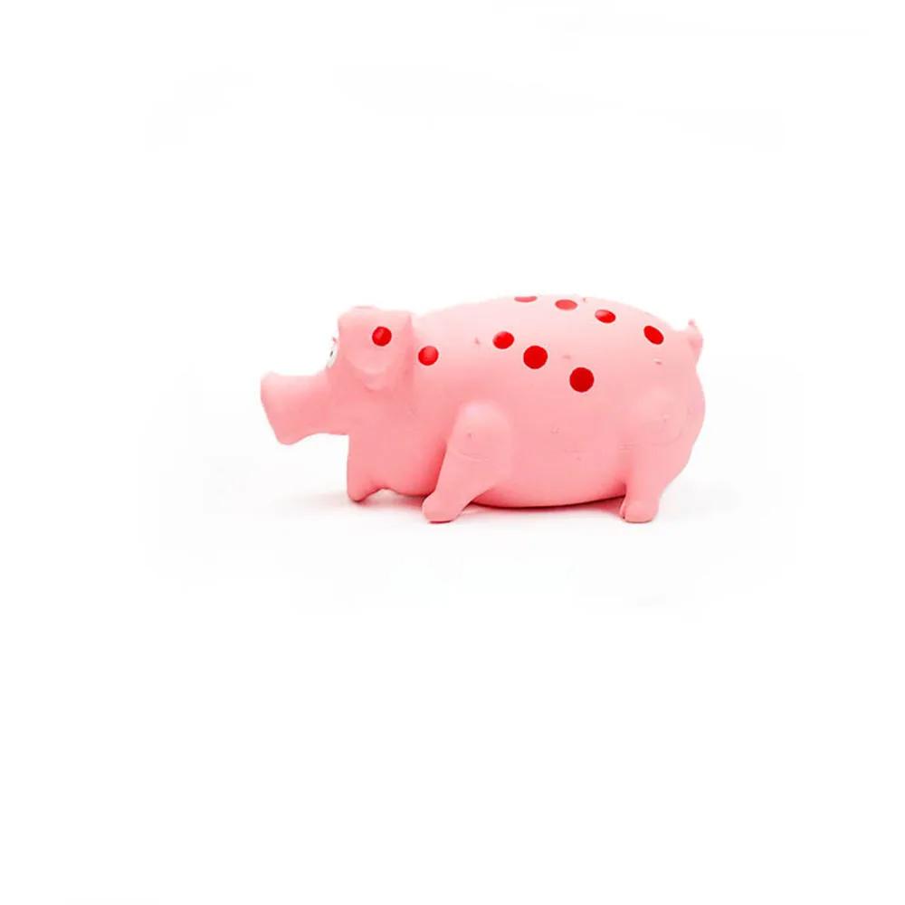

Squeaky Latex Pig Dog Toy for Aggressive Chewers Durable Spotted Chew Molar Teething Puppy Toy Interactive Pet XS розовый