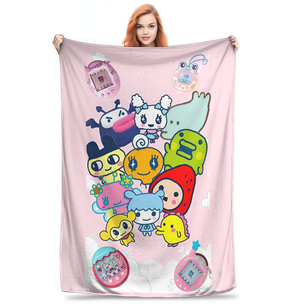 Japanese Tamagotchis Super Warm Blanket  Kids Adult Plush Throw Blanket Novelty Couch Chair Flannel Bedspread Sofa Bed Cover