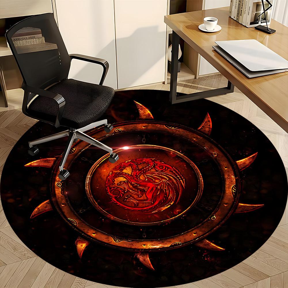1pc Game of Thrones Office Round Area Rug, Indoor Mat Suitable For Office,Bedroom Living Room Home Decor, Room Deco a0926096
