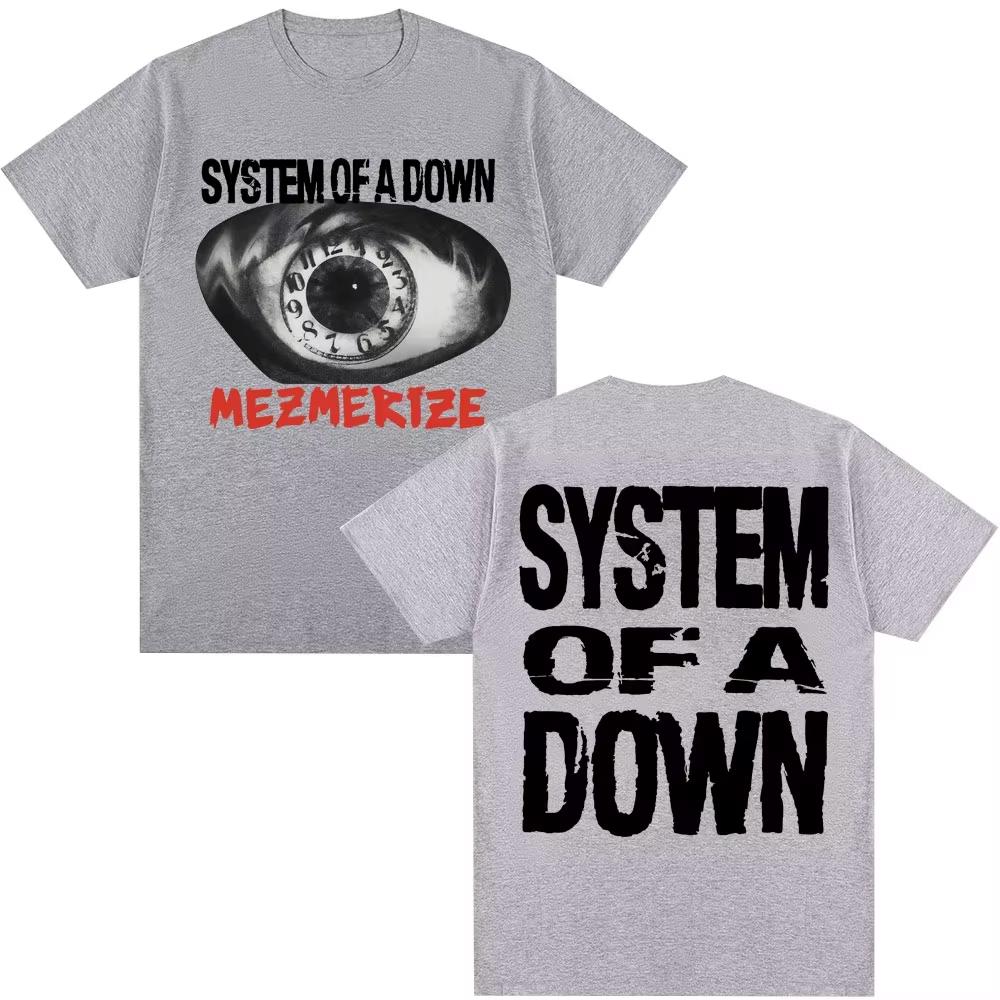 

2026 Rock Band System of A Down Mezmerize Music Album Tshirts Unisex WOMEN Hip Hop Gothic Vintage T Shirts Cotton Casual Tees 4XL