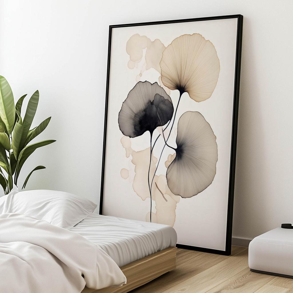 Poezja Ginkgo: Trzy Liście Poezja Ginkgo: Trzy Liście, 40X50 Cm, Bez Ramy, Papier Matowy 230 Gsm