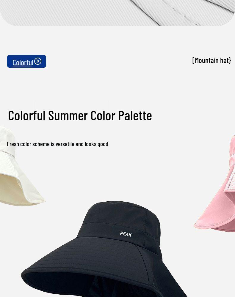 PEAK Sun Protection Hat - Large Brim UV Shield with Neck and Face Cover for Climbing and Outdoor Use