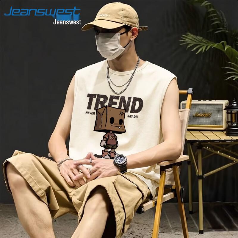 Jeanswest Men s Summer Fitness Cotton Sleeveless T-Shirt XL