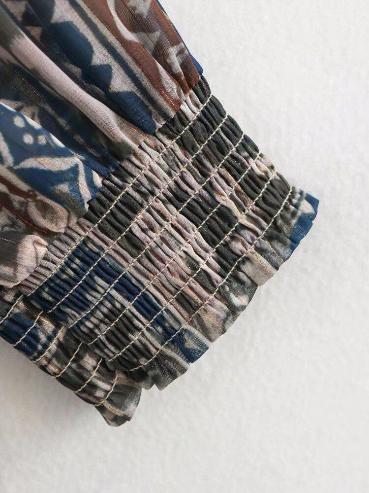 Women's Spring 2025 Metallic Thread Print Mini Dress - European & American Style