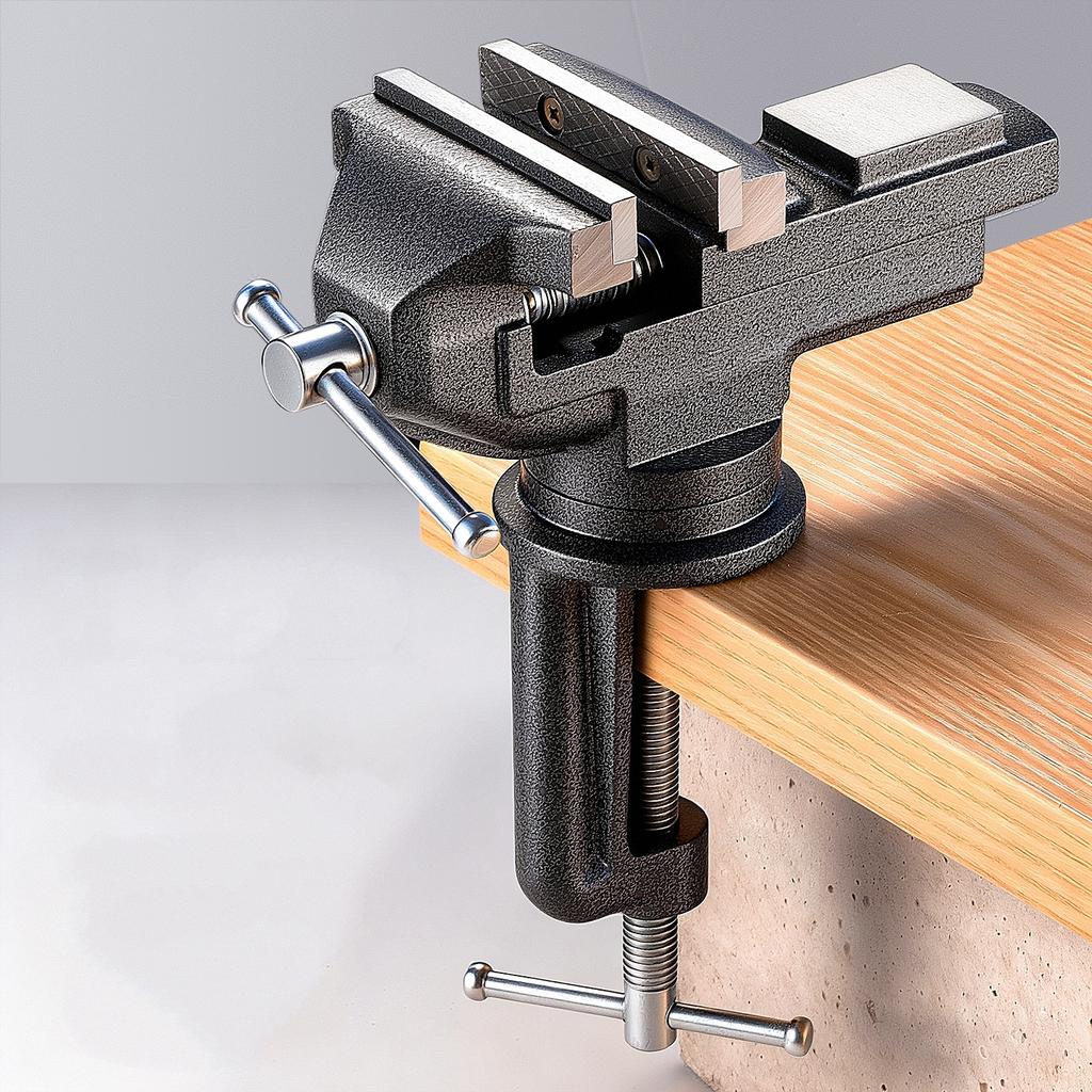 Professioneller Tischschraubstock, 360° drehbar, Werkstück-Klemmstock, Vielseitig einsetzbar, Robuste Konstruktion für Holzbearbeitung, Metallbearbeitung