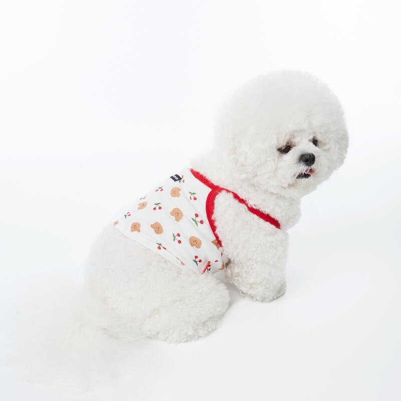 

[Earp EarpXKINIKINI]DOT CHERRY BEAR CROP TOP-IVORY(Crop Top) XL