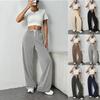 2025 Cross-Border Autumn/Winter Women's High-Waisted Wide-Leg Sweatpants: Loose, Casual, Drawstring Fitness Pants with Pockets
