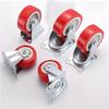 4-Pack PVC 2 "Universal and Universal Brake casters, quiet red rotating wheels, wheelbarrow, furniture project trolley