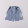 Boys' Korean Style Three-Piece Summer Set: Denim Vest, Stylish Double Pocket, Cool Street Fashion Short Sleeve.