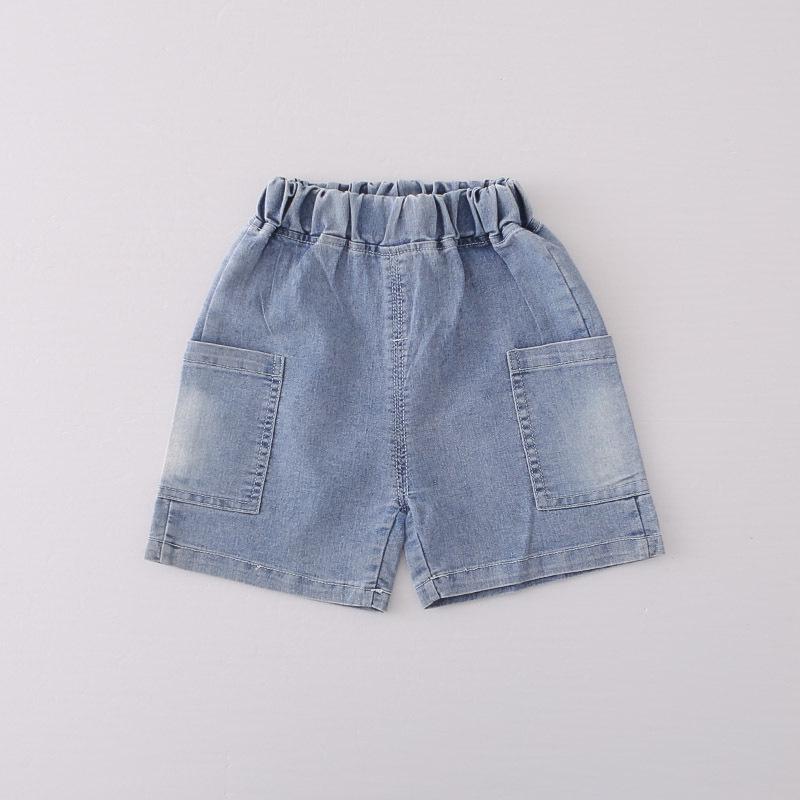 Boys' Korean Style Three-Piece Summer Set: Denim Vest, Stylish Double Pocket, Cool Street Fashion Short Sleeve.