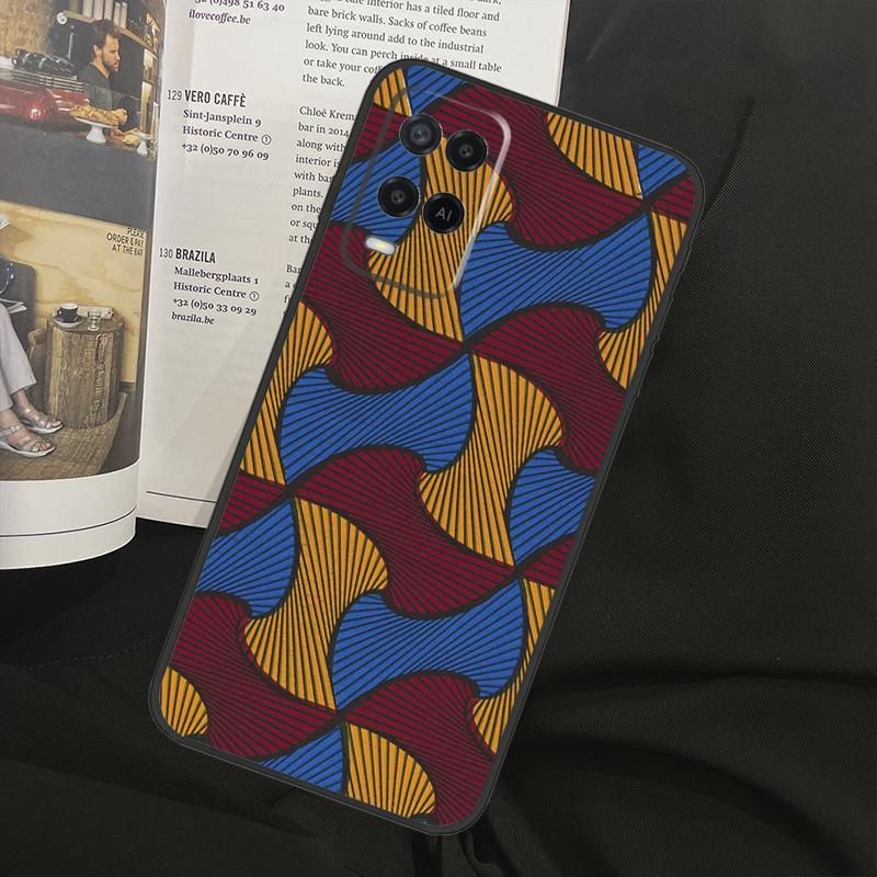 African Fabric Print For Oppo A58 A18 A38 A78 A98 A17 A77 A80 A40 A60 A16 A76 A96 A74 A94 A54 A15 A57S Phone Case