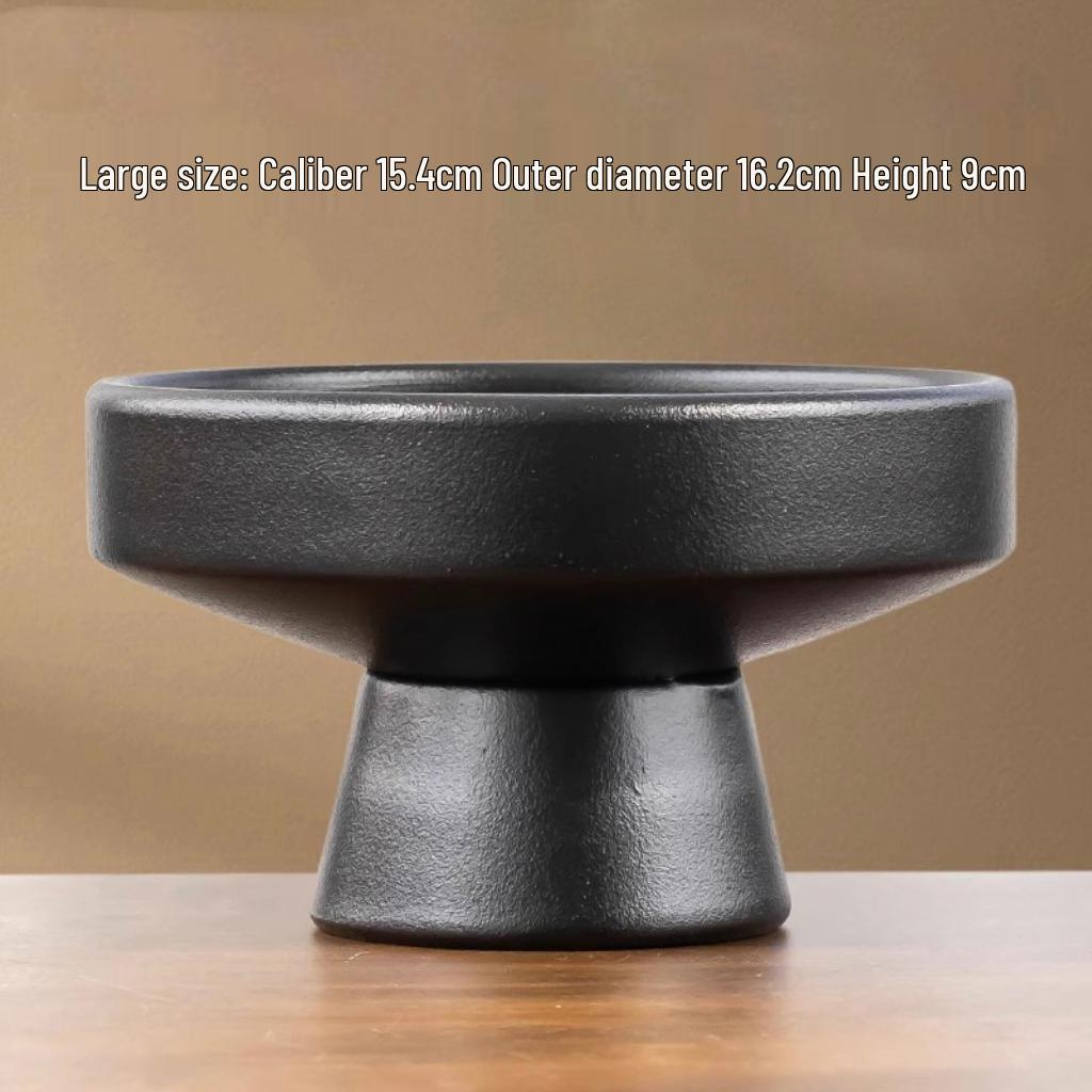 Modern Ceramic Tea Snack Plate with Fern Hydroponic Plant Holder