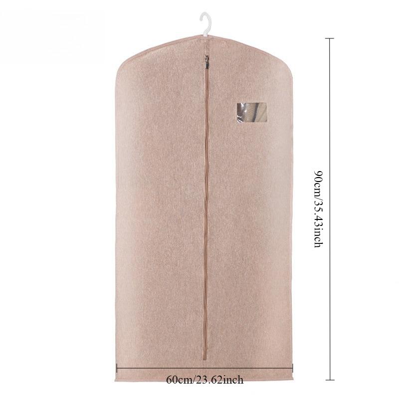 

Garment Dust Cover Breathable Moisture Proof Suit Dust Bag Hanging Coat Storage Organizer for Wardrobe 60x90cm хаки