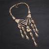 Gothic Multilayer Skull Bone Choker Statement Bib Collar Necklace Jewelry Party