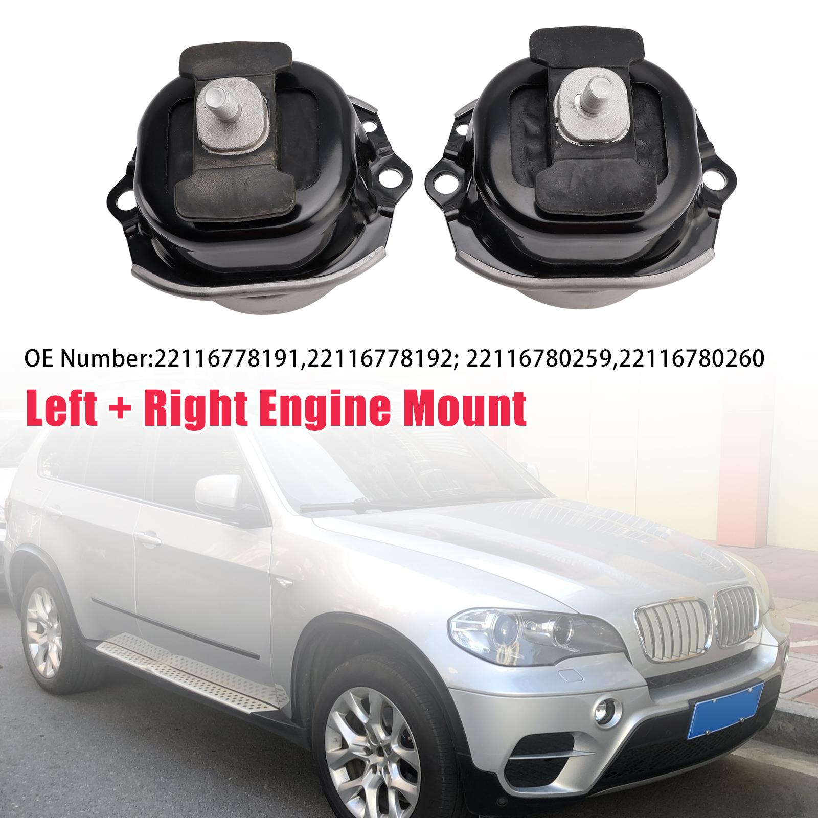 Left + Right Engine Mount 22116865145 22116865146 For BMW X5 E70 X6 E71 E72 xDrive 35i