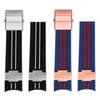 Natürliches Gummi Uhrenarmband 22mm Gebogen für Ulysse Nardin 263-10-3/93 263 DIVER Silikonarmband Faltschließe Wasserdichte Armbänder