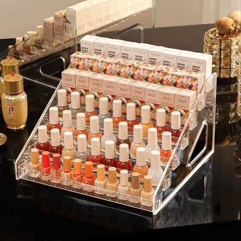 Transparent Multi-layer Nail Polish & Lipstick Display Stand and Storage Rack