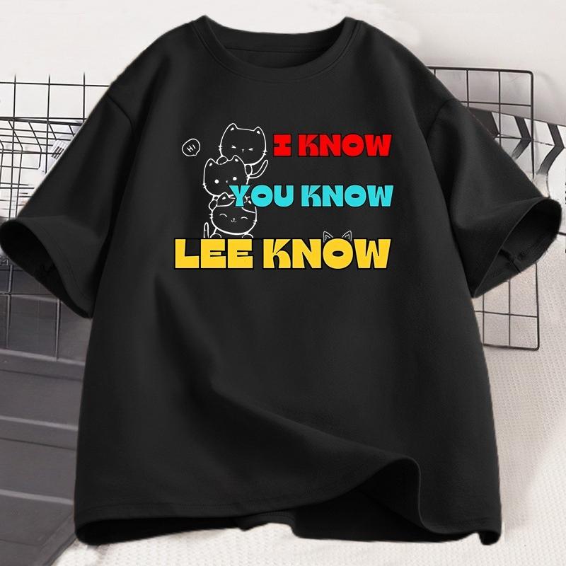 I Know You Know Lee Know T Shirt Trendy Cotton Short Sleeve Summer Tshirt Korean Fashion Popular Clothes Casual Round Neck Top