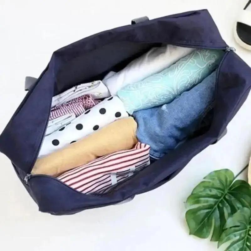 Genți de depozitare bagaje de capacitate mare, geantă tote de împachetat pentru călătorie, cumpărături, geantă mare, pliabilă, organizator tip săculeț pentru haine, nailon de înaltă calitate