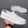 Men's Summer Mesh Leather Slip-On Shoes - Casual Low-Top, Soft Sole, Versatile & Comfortable