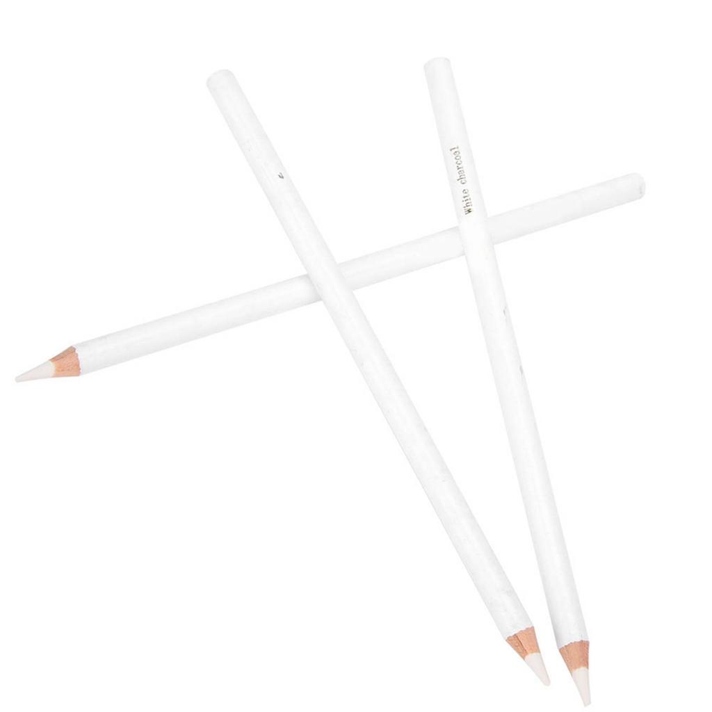 3Pcs White Charcoal Pencil Professional Sketching Highlight Pen Art Painting Supplies