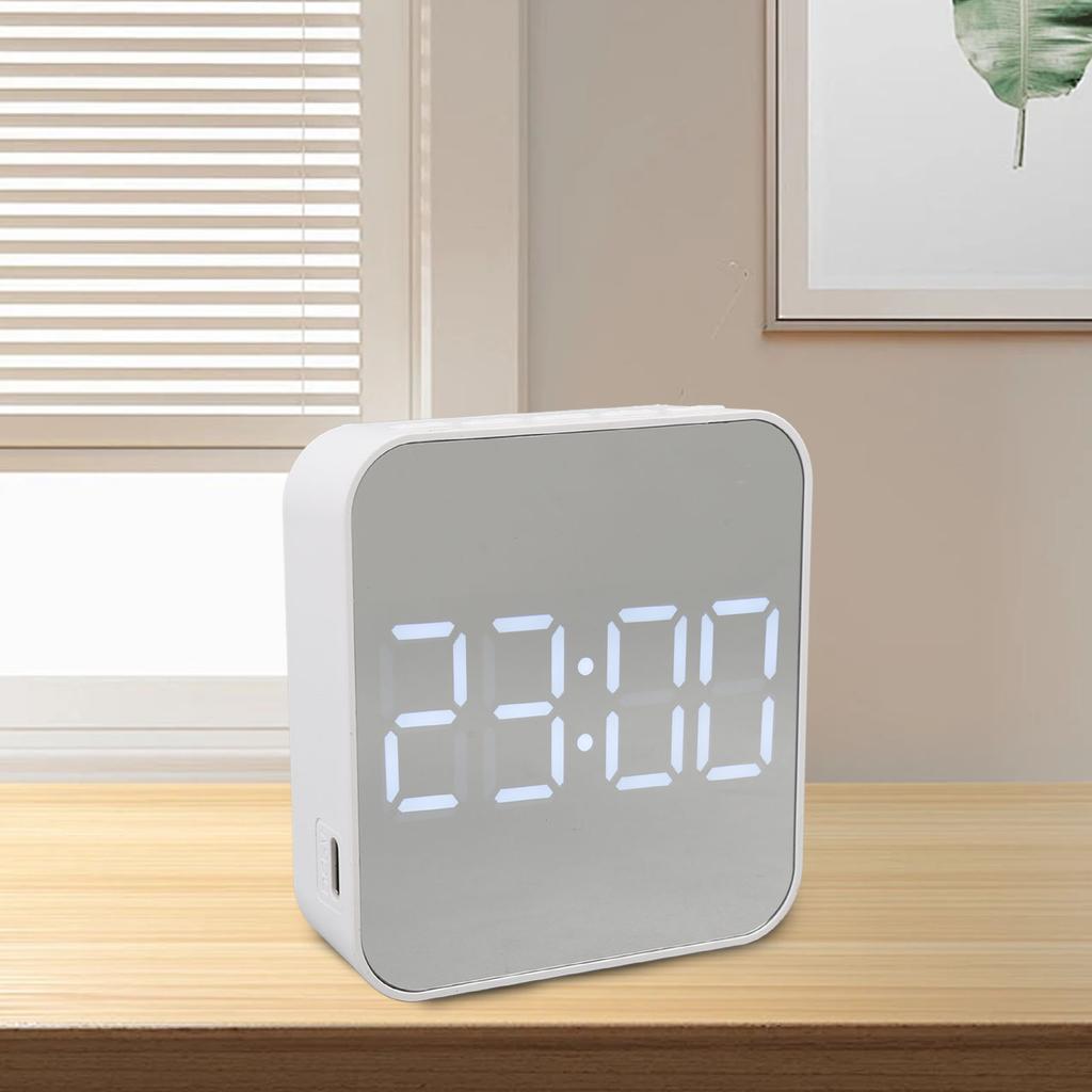 LED Digital Clock 2 Alarm Settings Multifunctional Small Electronic Alarm Clock with Temp Date Display for Bedroom