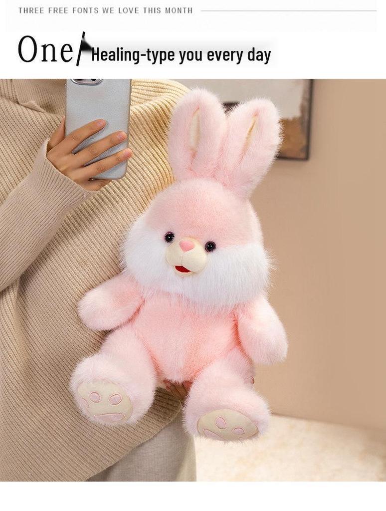 Cute Long-Eared White Rabbit Plush Toy - Children's Soothing Companion Doll