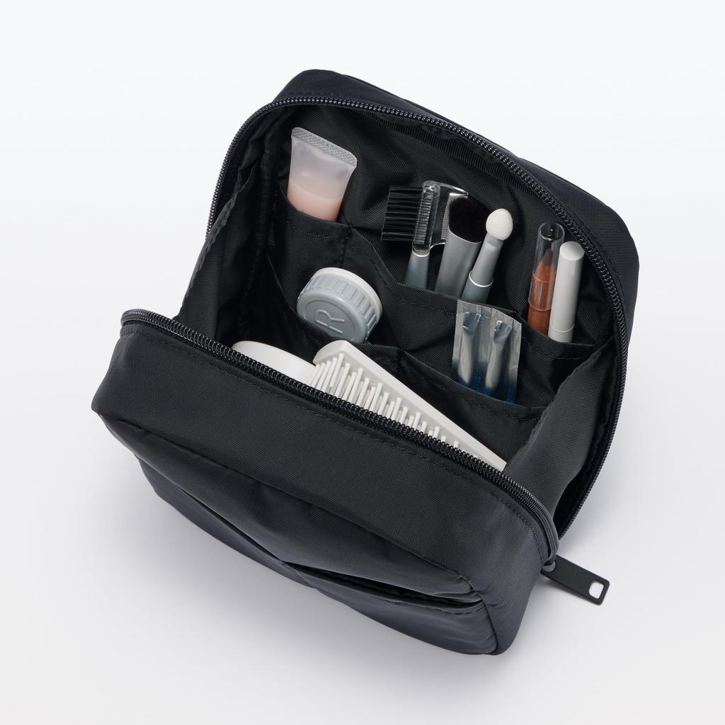 MUJI Nylon Makeup 16 x 14 x 6 83458270 Pouch, Black, Approx. cm,