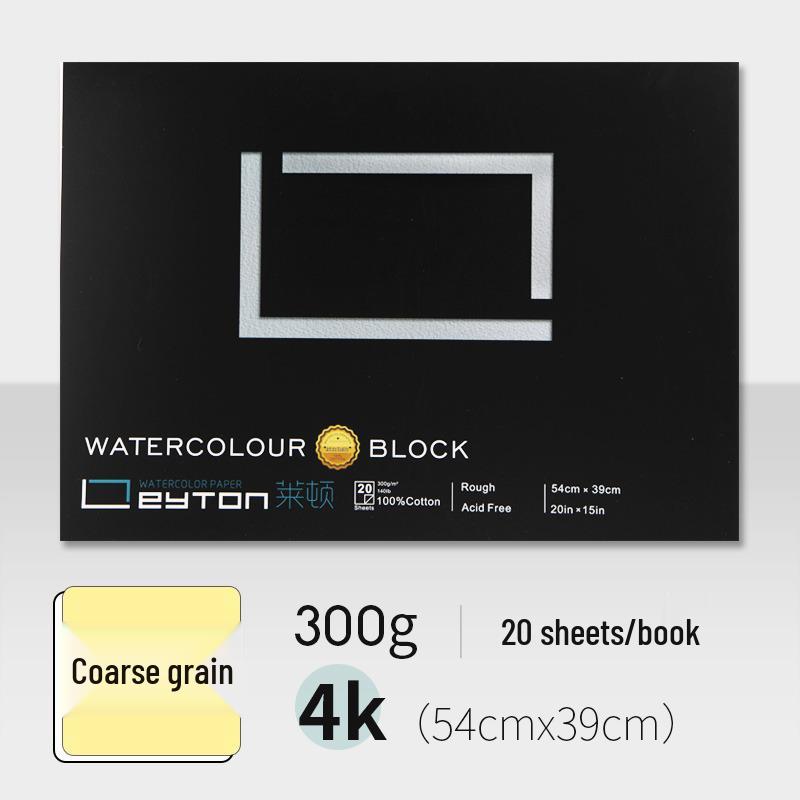 Leighton Portable Watercolor Sketchbook - Hand-painted, All Cotton, 32k-4k Sizes, 300g, Fine to Coarse Textures.