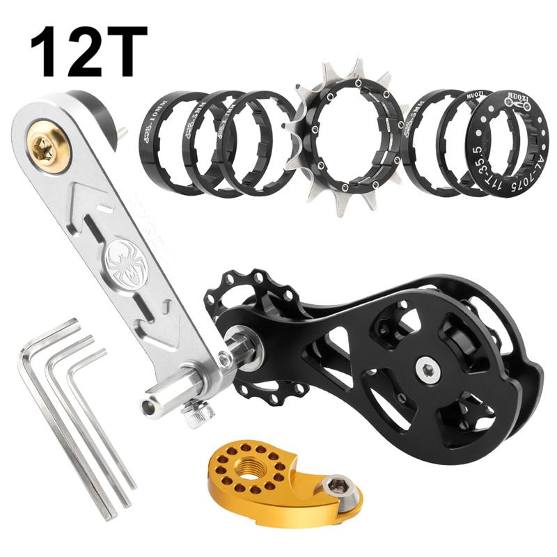 MUQZI Fahrradkassetten-Umrüstsatz 12t-22t Single Speed Kassettenritzel und Kettenspanner für MTB Rennrad