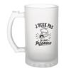Chope À Bière - PLANETEE - J'peux Pas Minimaliste - 470 Ml - Verre Trempé Givré - Anse Double