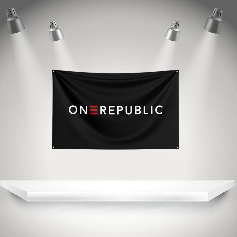 O-OneRepublic Flag Rock Music Band Banner HD Printing Tapestry Exhibition Music Band Fans Garage Decor