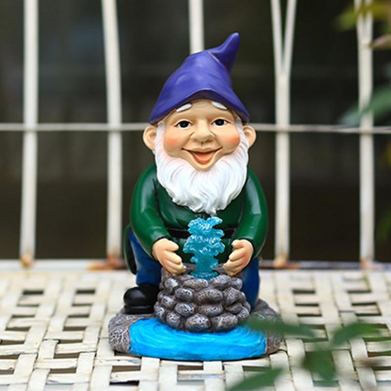 Garden Gnome Statues Outdoor Decoration Resin Solar Light Outdyoor Statue Led Garden Decoration Windproof Lamp Ornaments