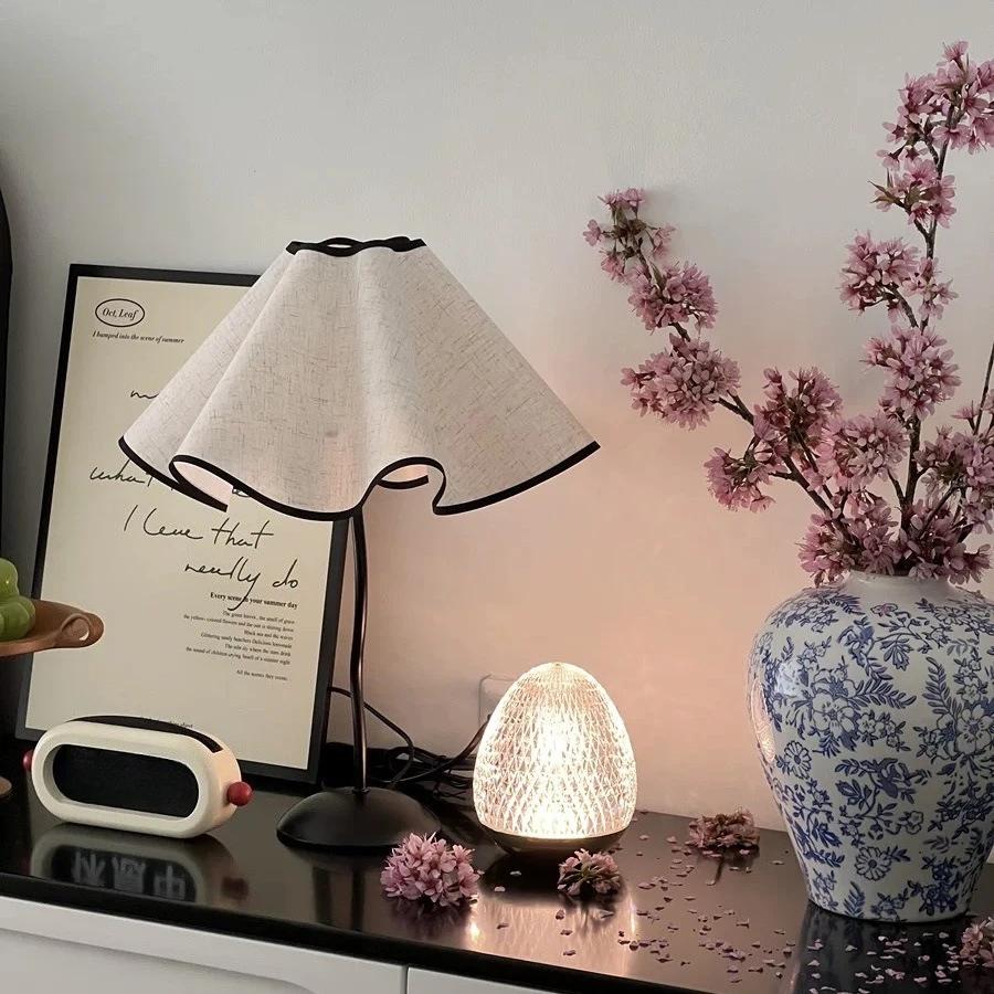 LED Table Lamp Nordic Petal  Fabric12W Tricolour Light US/EU For Living Room Home Bedroom Atmosphere Decoration LED Night Light