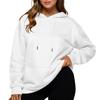 Women's Casual Loose Sports Drop Shoulder Sleeves Smooth Panel Hoodie Sweatshirt