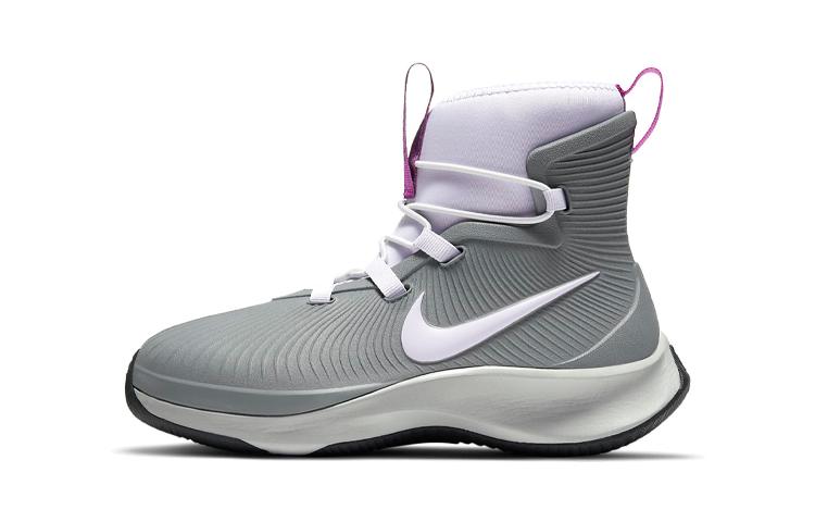 

Nike Binzie Boot High top Kids Outdoor Shoes Gray Purple Children Aged 3 7 Years Old BQ5381-003 28