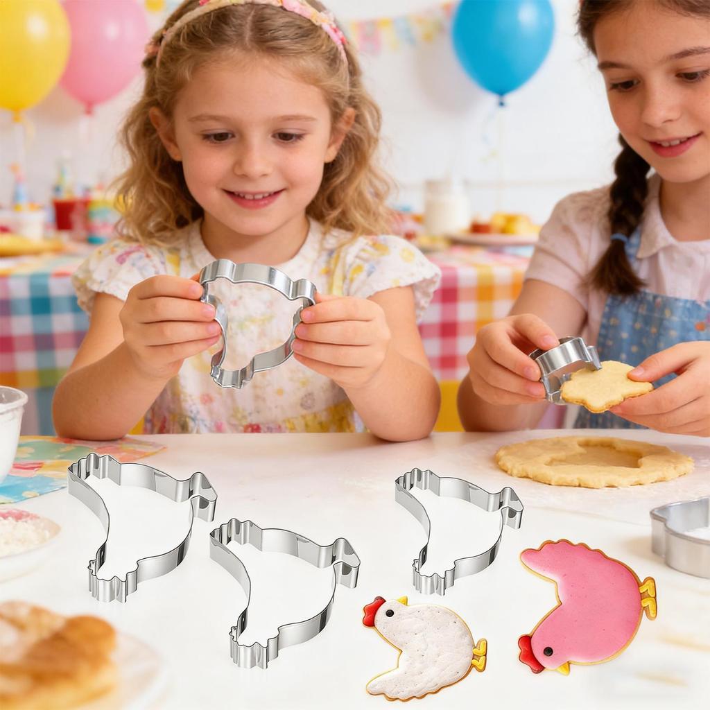 Cute Cookie Cutter Stainless Steel Baking Supplies Chick Baking Cutter Molds For Kitchen Pastry Fondant Cutting Holiday Spring