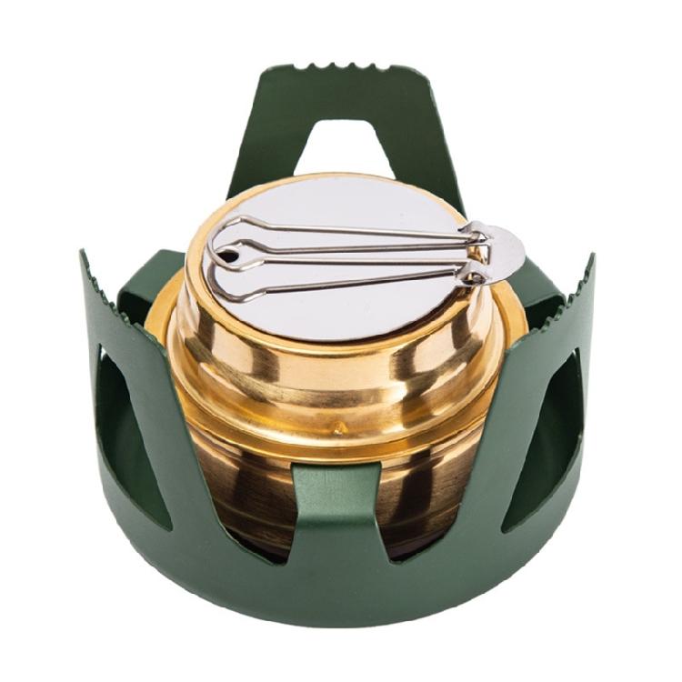 Portable Aluminum Alloy Alcohol Stove with Lid Outdoor Camping Picnics Stove