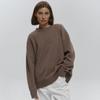 Dam O-hals Oversize Tröja Höst Vinter Tjock Varm Lös Enkel Enfärgad Stickad Pullover Casual Jumper Topp