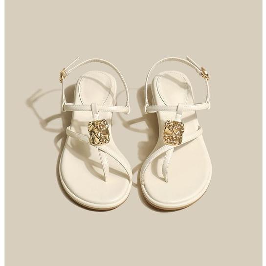 2024 Sandals Flip Flops Platform Ladies Shoes Summer High Heels New Corrective Outside Fashion High-heeled Girls Flat Clogs