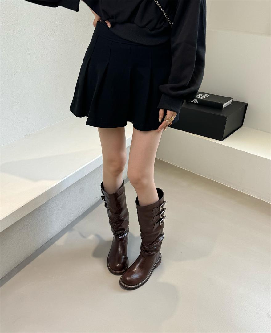 

But knee boots women s new 2025 autumn and winter women s boots boots boots western cowboy boots thick low heel knight boots 40 коричневий