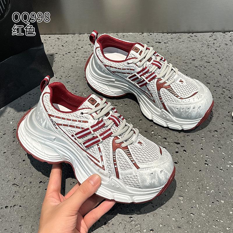 Thick-soled sports dad shoes autumn new high-value ins trendy sports and leisure shoes 35 красный