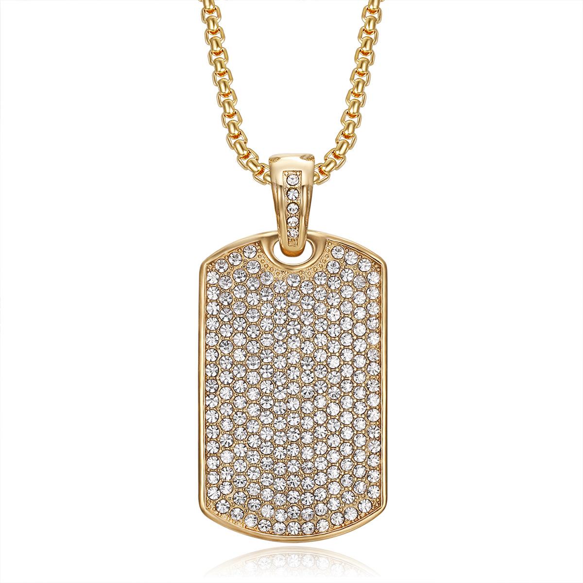 Gold plated diamond inlaid pendant necklace 2026 fashion trend inlaid zircon men s exquisite gift jewelry necklace 60CM