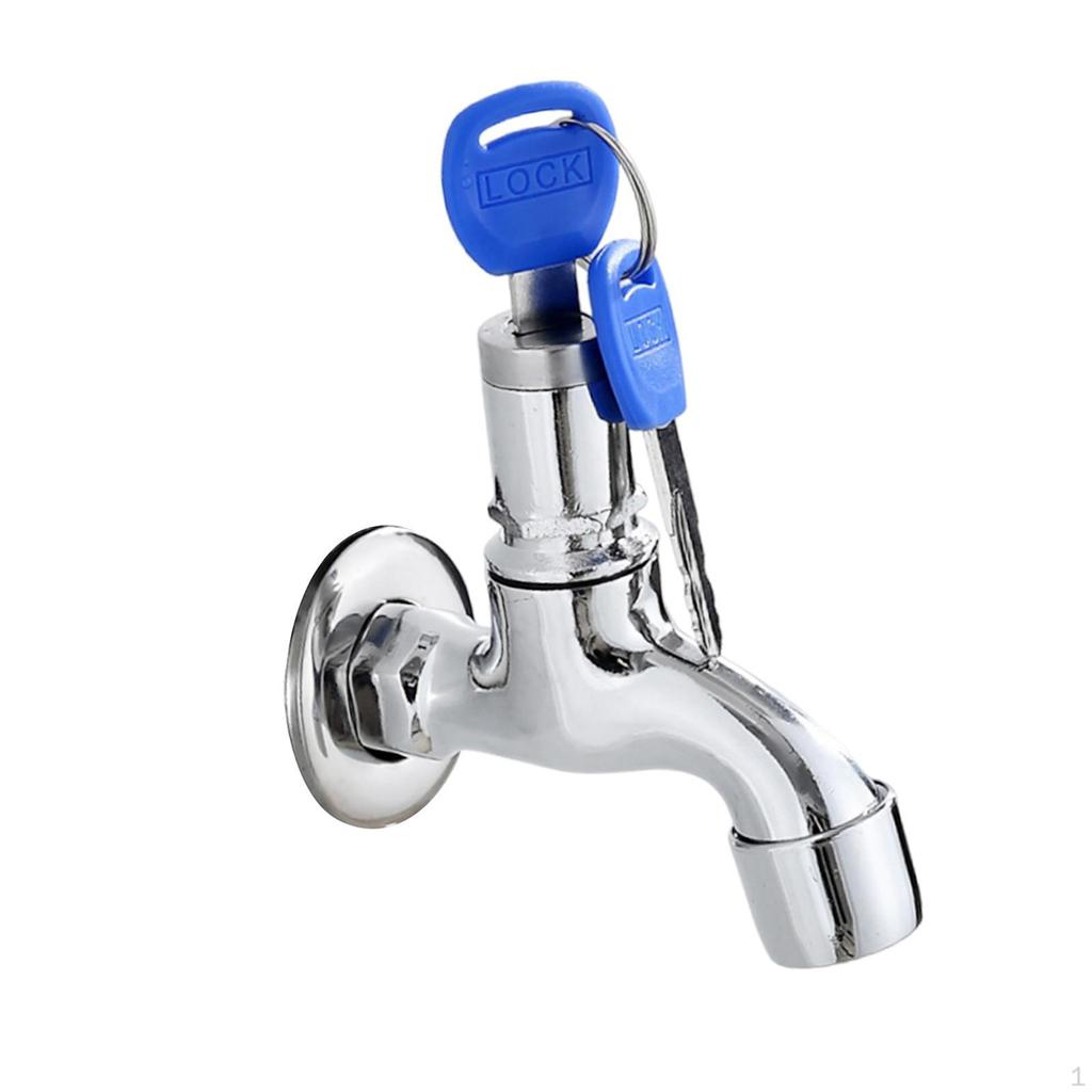 Garden Tap Lockable Faucet with Key, , Replacement, Water Outdoor for Workshop, Public