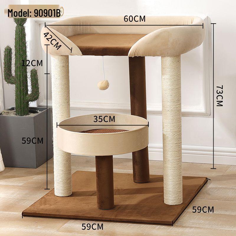 All-in-One Large Cat Tree & House with Bed & Sisal Scratching Post - Perfect for Ragdoll & Maine Coon - Free Shipping