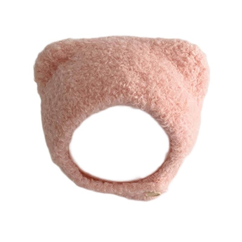 

Cute Toddler Earflap Bonnet Caps Knitted Pullover Hat Warm and Breathable for Infants Baby Cold Weather Protections розовый