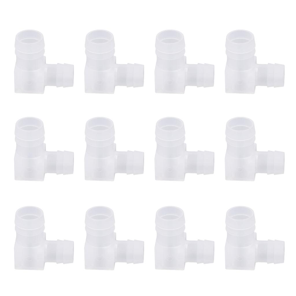 12Pcs Plastic Hose Barb Fitting 90 Degree L Right Angle Reducer Barbed Joint Adapter Elbow 16x20mm