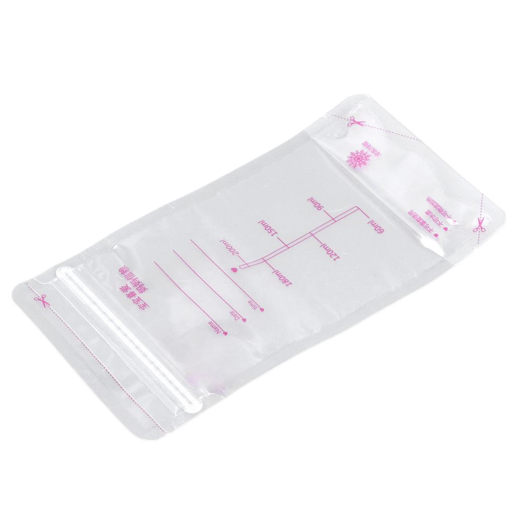 30 Stück Muttermilch-Aufbewahrungsbeutel 200 ml Einfach zu bedienen Baby-Grundausstattung Doppelt versiegelte Milchaufbewahrungsbeutel zum Füttern Gefrierschrank