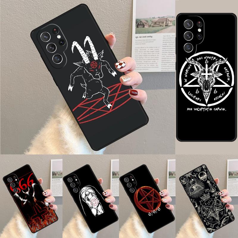 Pentagram 666 Demonic Silicone Phone Case For Samsung Galaxy Note 10 Pro S26 S25 S24 S23 S22 S21 Plus S25Ultra Capa Cover