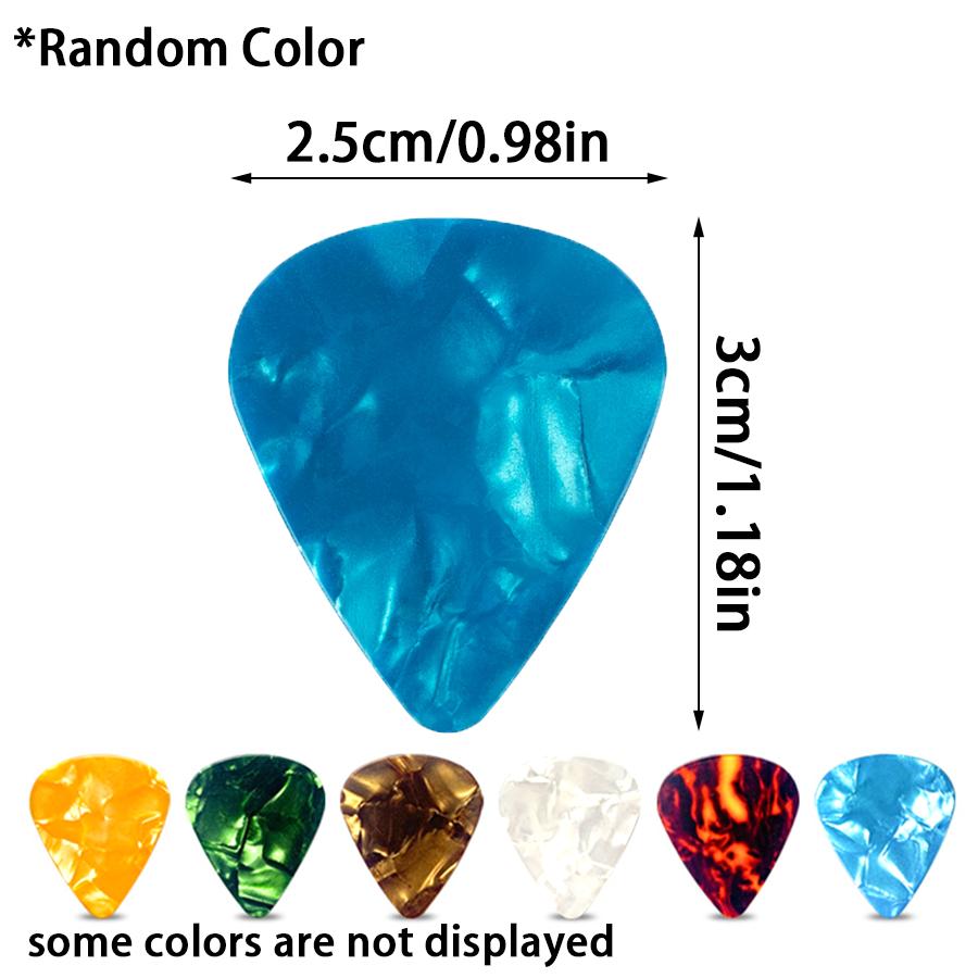 36pcs Celluloid Guitar Pick ABS Plectrums for Acoustic Electric Bass Ukulele String Instrument Music Performance Accessories XJM